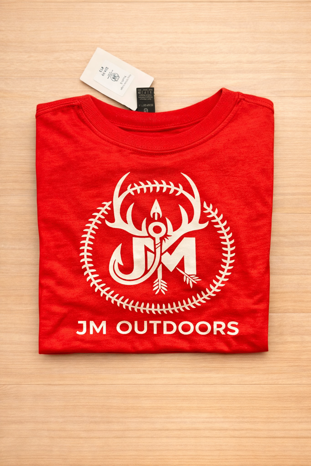 Red T-Shirt with JM Outdoors Logo