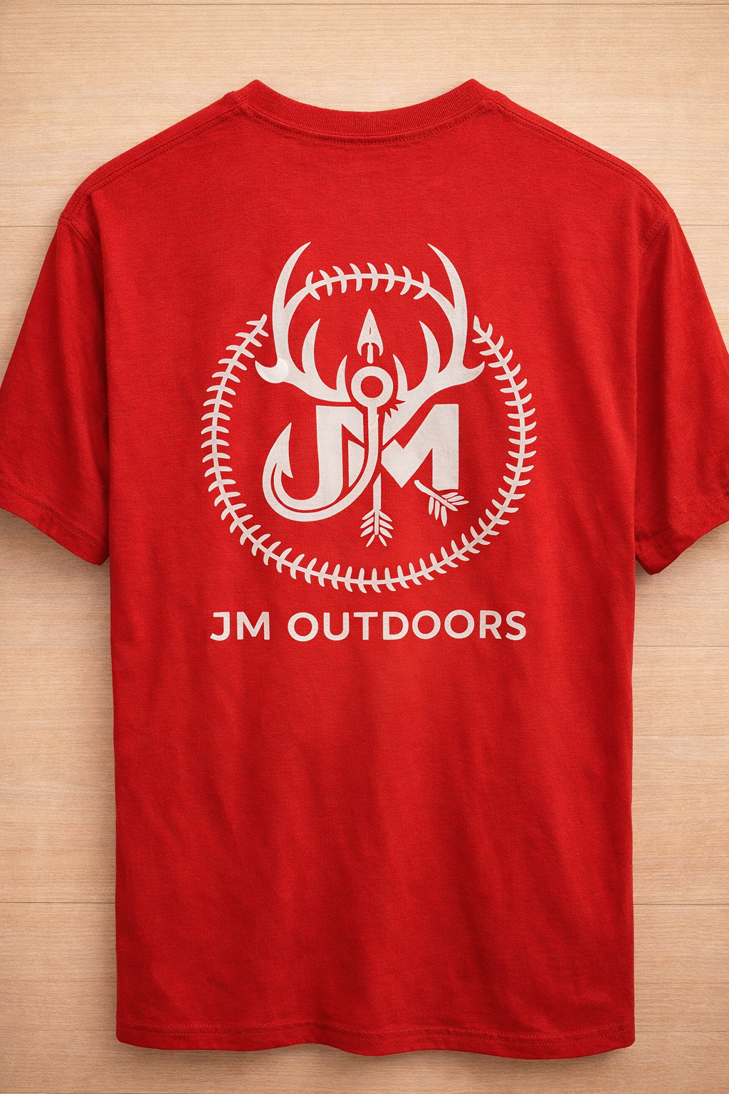 Red T-Shirt with JM Outdoors Logo