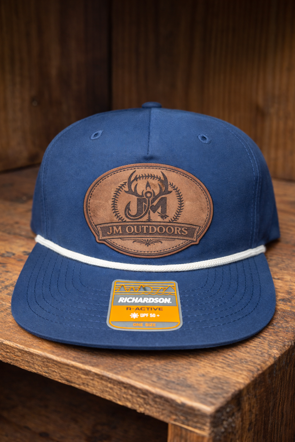 Blue Hat with Oval JM Outdoors Logo