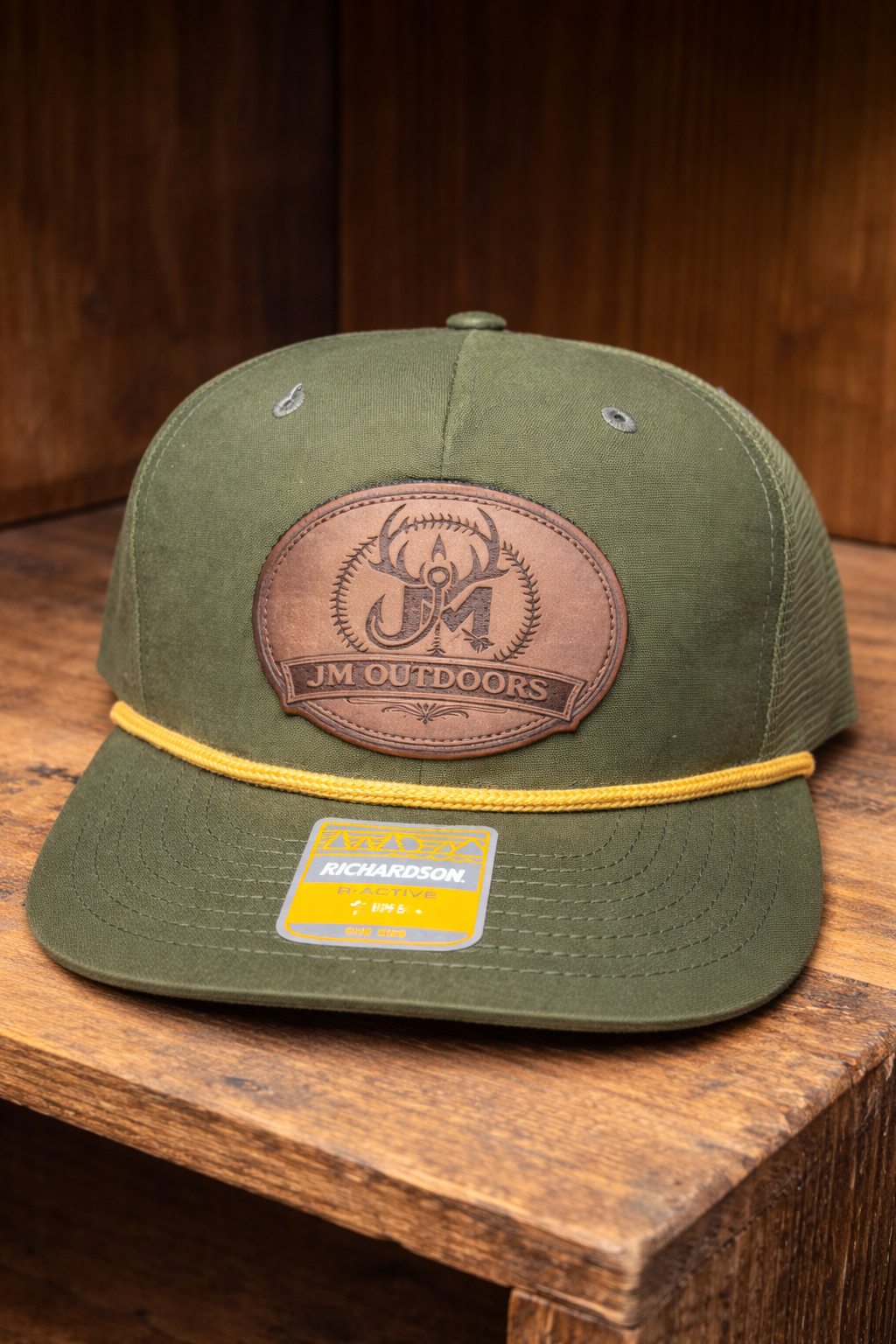 Green Hat with Oval JM Outdoors Logo